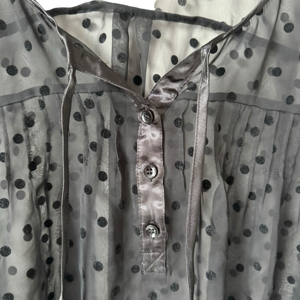 Penningtons Polka Dot Sheer Long Sleeve Black Blouse Women's Size 3X - Picture 3 of 8